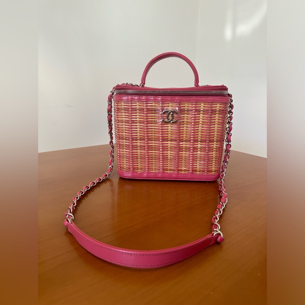 Chanel Raffia / Wicker Vanity tophandle